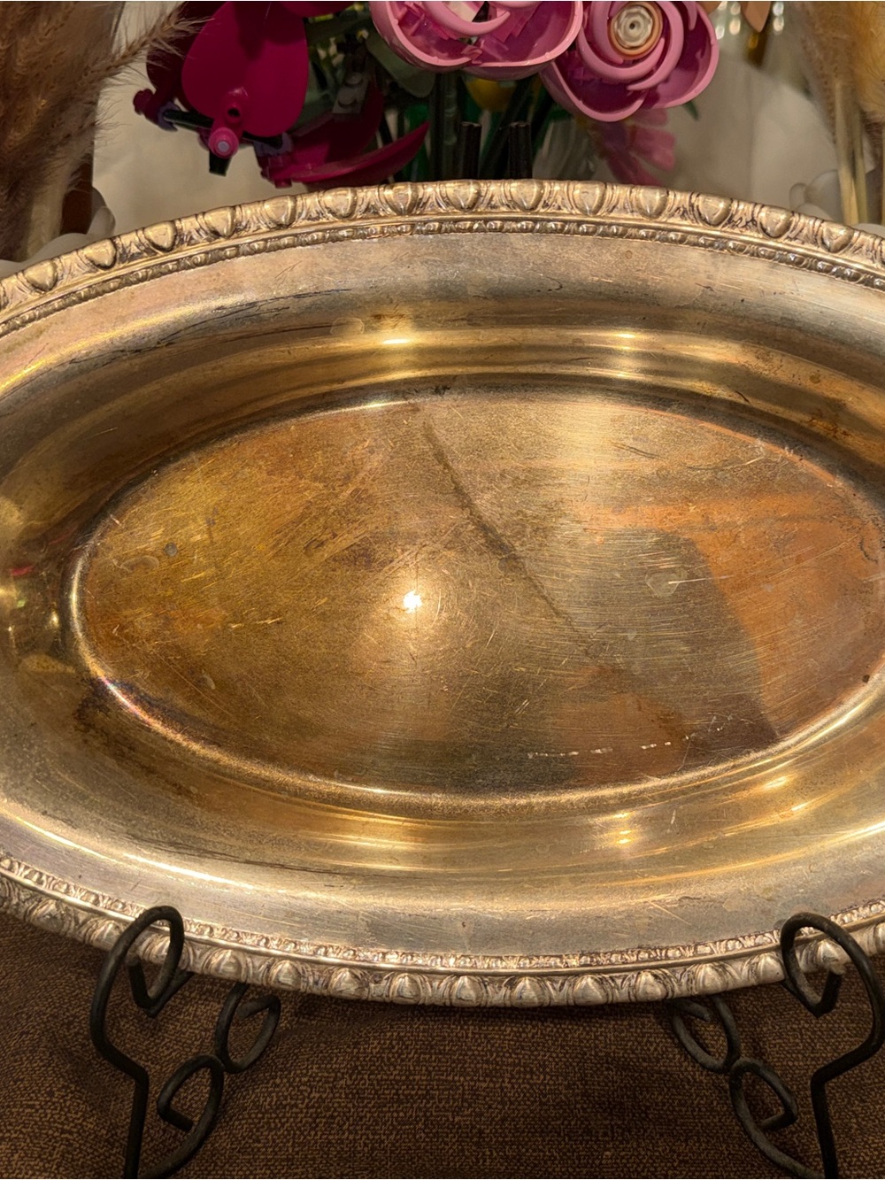 Vintage Silverplate Oval Serving Bowl Relish Dish Decorative